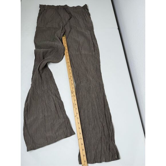 Zara Women's Suit Trousers Sz M Green Tapered Dress Pants Crumpled fabric - Picture 9 of 15